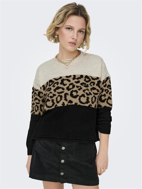 ONLJADE PATTERN LS O-NECK KNT NOOS moonbeam