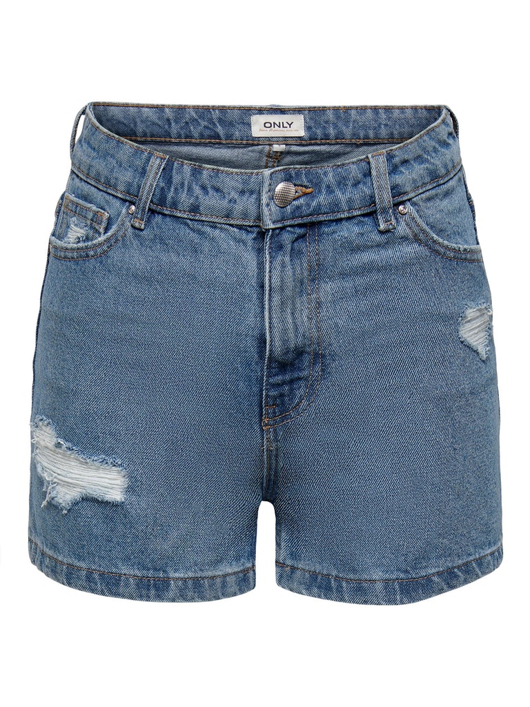 Only Damen Short 15245695 Medium Blue Denim - mom jeans shorts