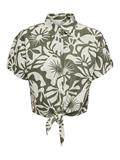ONLJAKIRI LINEN S/S KNOT SHIRT PTM kalamata