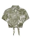 ONLJAKIRI LINEN S/S KNOT SHIRT WVN cloud dancer