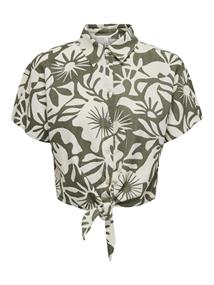 ONLJAKIRI LINEN S/S KNOT SHIRT WVN kalamata