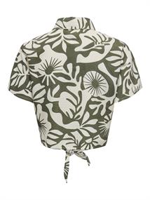 ONLJAKIRI LINEN S/S KNOT SHIRT WVN kalamata