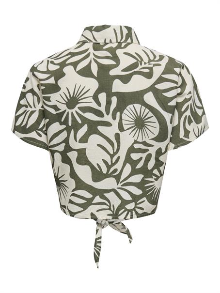 ONLJAKIRI LINEN S/S KNOT SHIRT WVN kalamata