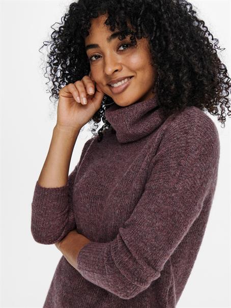 ONLJANA L/S COWLNCK DRESS WOOL KNT NOOS rose brown