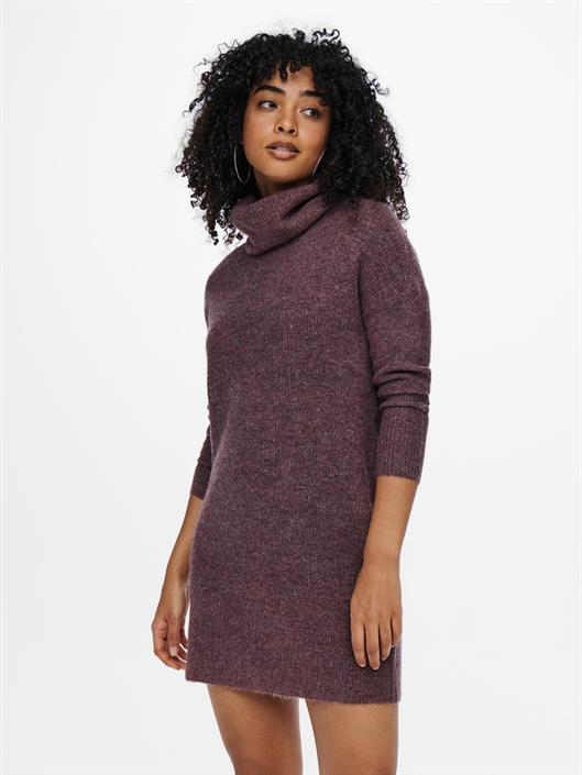 onljana-l-s-cowlnck-dress-wool-knt-noos-rose-brown
