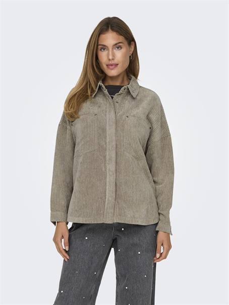 ONLJANINE-RAI LS OVS CORD SHACKET NOOS weathered teak
