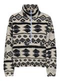 ONLJANNE AZTEC TEDDY L/S HALFZIP CC SWT birch