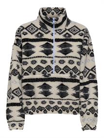 ONLJANNE AZTEC TEDDY L/S HALFZIP CC SWT birch