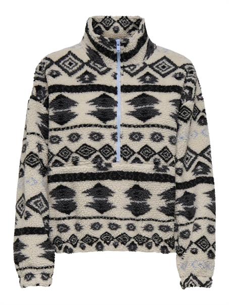 ONLJANNE AZTEC TEDDY L/S ZIP CC SWT birch