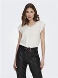 ONLJASMINA LIFE SS V LACE TOP NOOS WVN cloud dancer