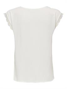 ONLJASMINA LIFE SS V LACE TOP NOOS WVN cloud dancer