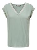 ONLJASMINA LIFE SS V LACE TOP NOOS WVN jadeite