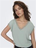 ONLJASMINA LIFE SS V LACE TOP NOOS WVN jadeite
