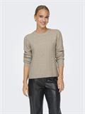 ONLJEANETT LIFE L/S RIB O-NECK CC KNT humus