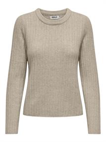 ONLJEANETT LIFE L/S RIB O-NECK CC KNT humus