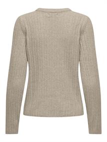 ONLJEANETT LIFE L/S RIB O-NECK CC KNT humus