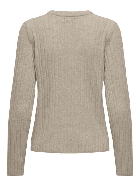 ONLJEANETT LIFE L/S RIB O-NECK CC KNT humus