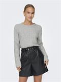 ONLJEANETT LIFE L/S RIB O-NECK CC KNT light grey melange