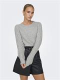 ONLJEANETT LIFE L/S RIB O-NECK CC KNT light grey melange