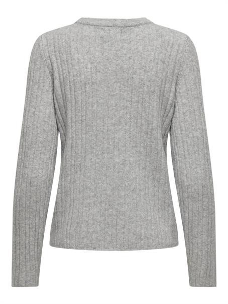 ONLJEANETT LIFE L/S RIB O-NECK CC KNT light grey melange