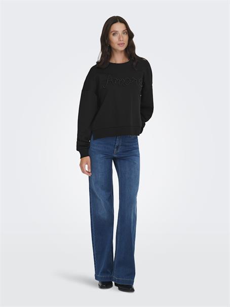 ONLJENNA L/S O-NECK EMB. BOX SWT black