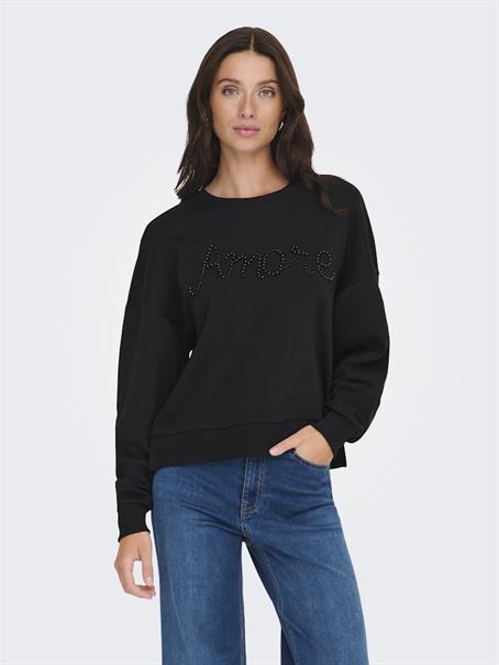 ONLJENNA L/S O-NECK EMB. BOX SWT black