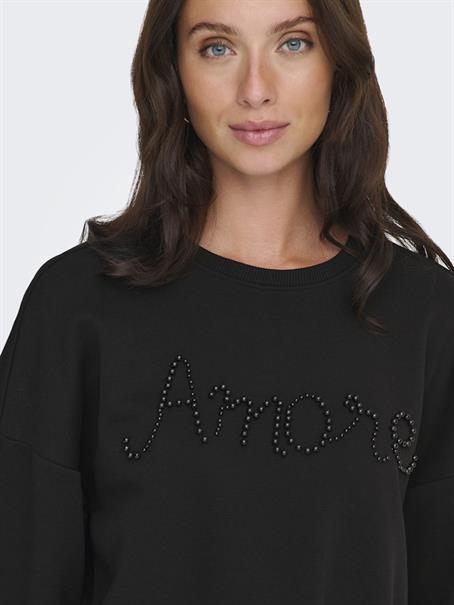 ONLJENNA L/S O-NECK EMB. BOX SWT black