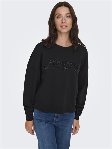 ONLJENNA L/S O-NECK EMB. BOX SWT black
