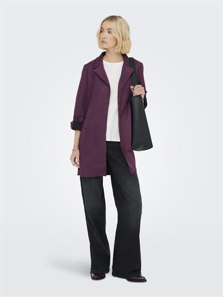 ONLJOLINE FAUX SUEDE COAT LIFE CC OTW mauve wine