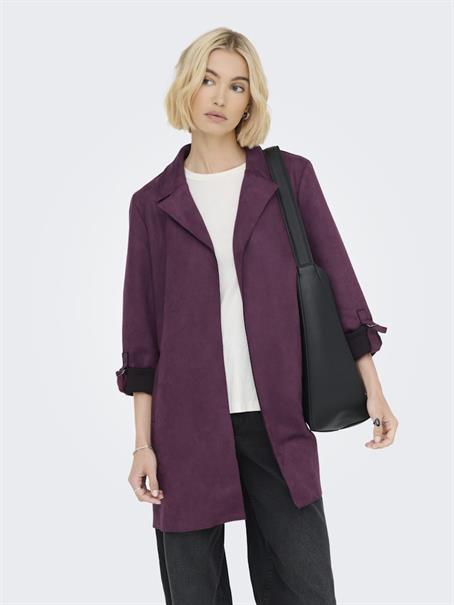 ONLJOLINE FAUX SUEDE COAT LIFE CC OTW mauve wine