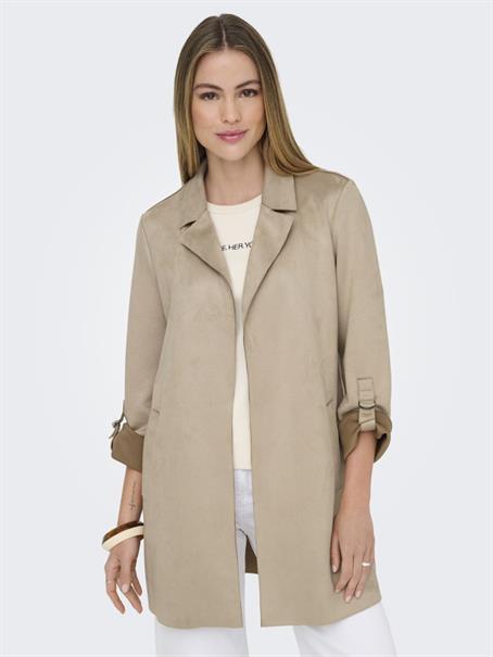 ONLJOLINE FAUX SUEDE COAT LIFE CC OTW silver mink