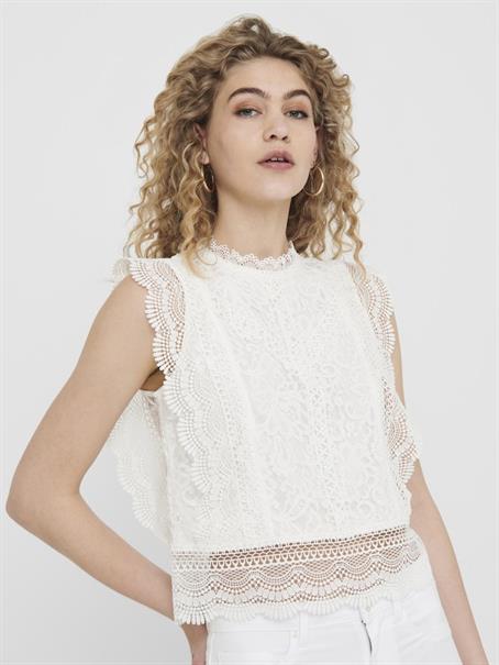 ONLKARO S/L LACE TOP NOOS WVN cloud dancer