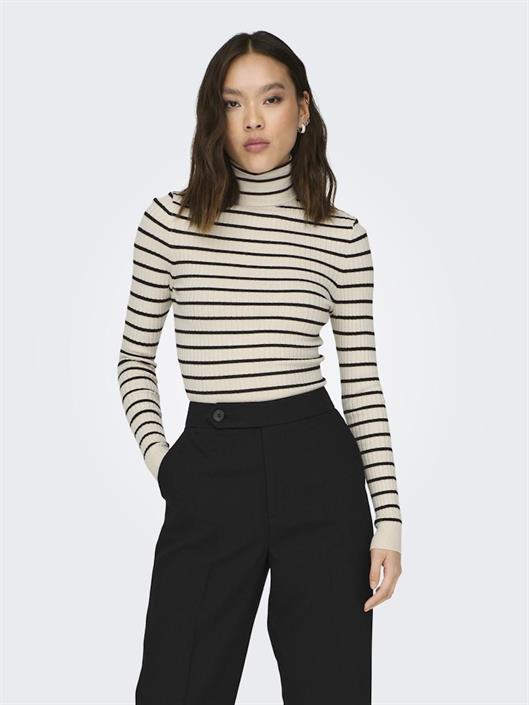 onlkarol-l-s-rollneck-pullover-knt-noos-whitecap-gray