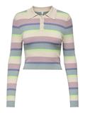 ONLKAROL LS CROP RIB BUTTON POLO CC KNT birch