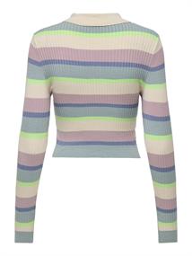 ONLKAROL LS CROP RIB BUTTON POLO CC KNT birch