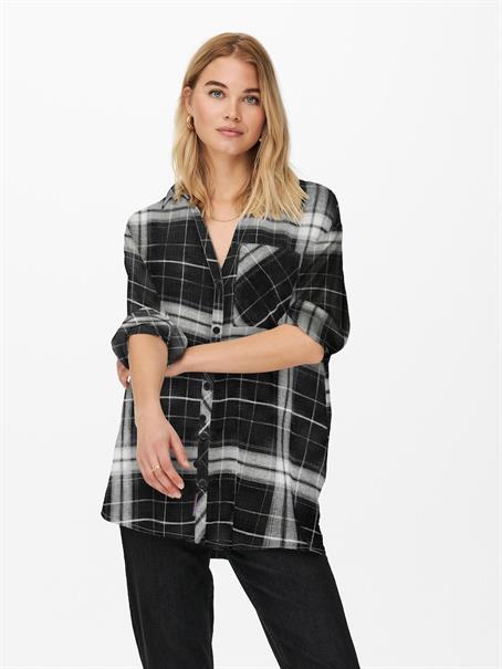 ONLKAROLINA L/S SHIRT NOOS WVN black-black-cloud dancer