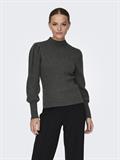 -ONLKATIA LIFE L/S HIGHNE PULL KNT NOOS dark grey melange
