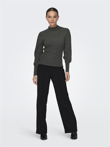 -ONLKATIA LIFE L/S HIGHNE PULL KNT NOOS dark grey melange
