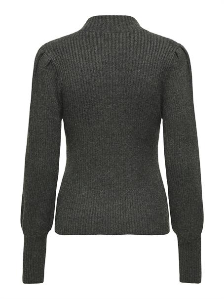 -ONLKATIA LIFE L/S HIGHNE PULL KNT NOOS dark grey melange