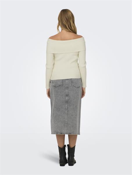 ONLKATIA LIFE LS OFF SHOULDER KNT NOOS whitecap gray