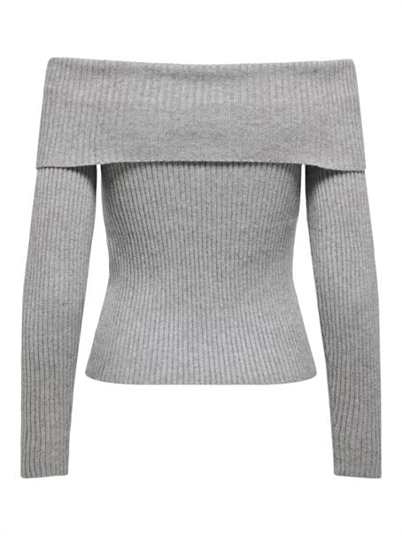 ONLKATIA LS OFF SHOULDER KNT NOOS ultimate grey
