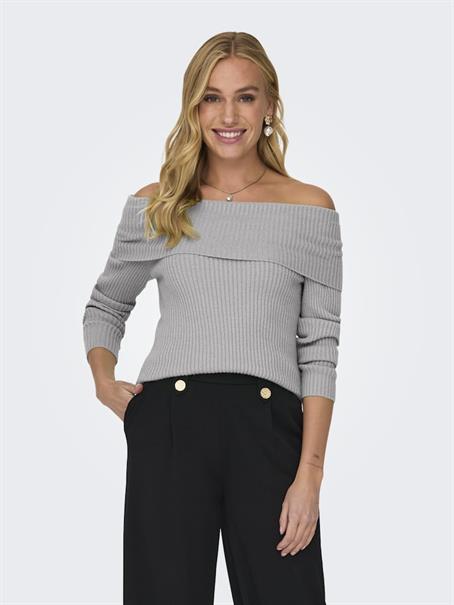 ONLKATIA LS OFF SHOULDER KNT NOOS ultimate grey