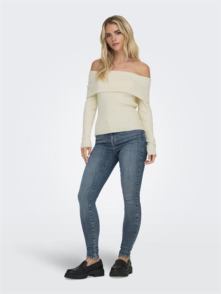 ONLKATIA LS OFF SHOULDER KNT NOOS whitecap gray