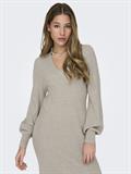ONLKATIA LS V-NECK DRESS KNT mocha meringue