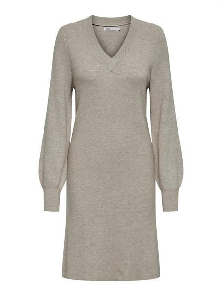 ONLKATIA LS V-NECK DRESS KNT mocha meringue
