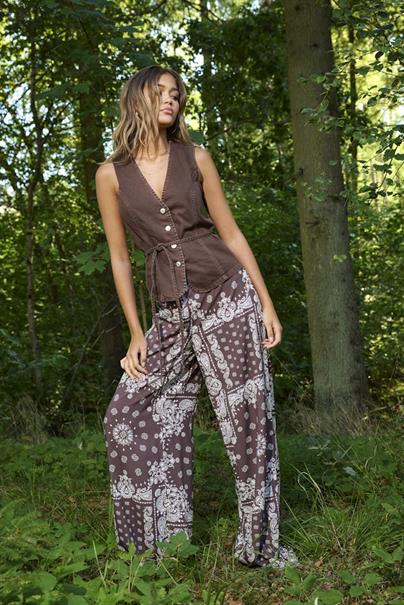 ONLKAVI AMBELPULL UP WIDE PANTS WVN chocolate martini