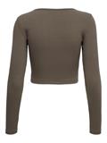 ONLKAYA L/S CROPPED TOP JRS walnut