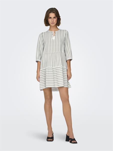 ONLKAYA LIFE 3/4 PUFF SHORT DRESS WVN cloud dancer2