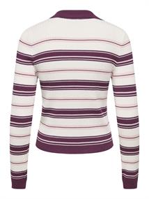 ONLKAYA LS STRIPE POLO KNT NOOS grape wine