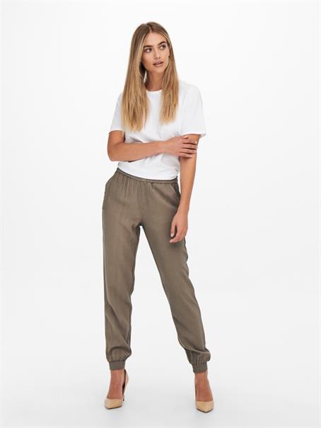 ONLKELDA-EMERY MW PULL-UP PANTS PNT NOOS walnut